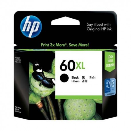 HP 60XL High Yield Black Original Ink Cartridge (CC641WA)