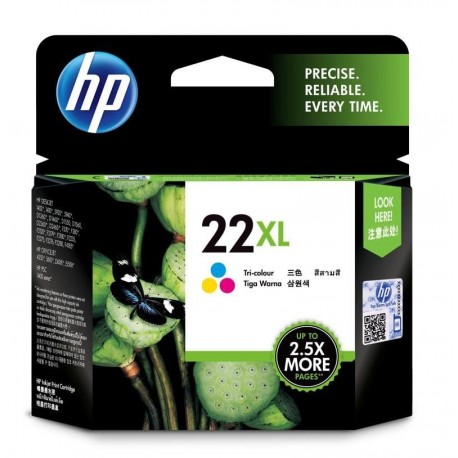 HP 22XL High Yield Tri-color Original Ink Cartridge (C9352CA)