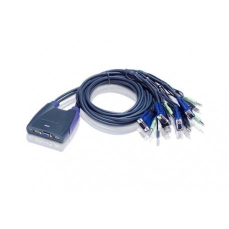 Aten CS64Uz 4-Port USB VGA or Audio Cable KVM Switch 1.8m 1.2m