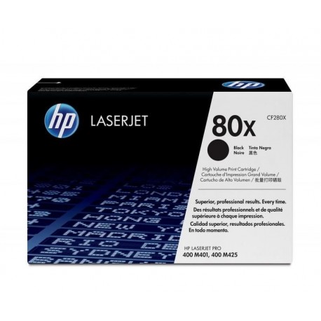 HP 80X High Yield Black Original LaserJet Toner Cartridge (CF280X)