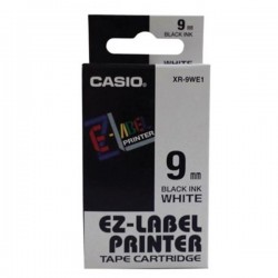 Casio XR-9WE1 Label Tape Black On White 9mm