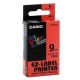 Casio XR-9RD1 Label Tape Black On Red 9mm