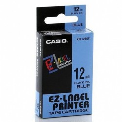 Casio XR-12BU1 Label Tape Black On Blue 12mm