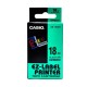 Casio XR-18GN1 Label Tape Black On Green 18mm