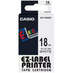 Casio XR-18WEB1 Label Tape Blue On White 18mm