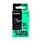 Casio XR-24GN1 Label Tape Black On Green 24mm