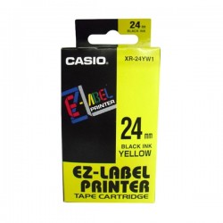 Casio XR-24YW1 Label Tape Black On Yellow 24mm