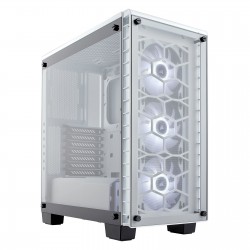 Corsair Crystal Series 460X RGB Compact ATX Mid-Tower Case -White