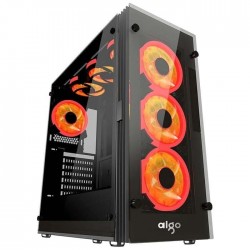 Aigo Atlantis Red LED Ring Mid Tower ATX Tempered Glass Gaming Case