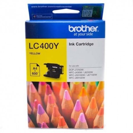 Brother LC-400Y Tinta Catridge DCP-J725DW MFC-J430W MFC-J625DW MFC-J5910DW MFC-J671DW MFC-6910DW Yellow