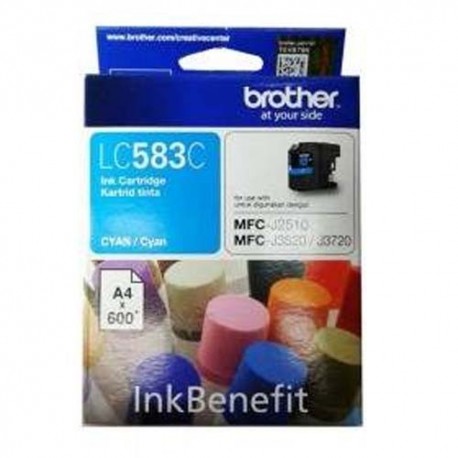 Brother LC583C Tinta Cartridge MFC-J2510 MFC-J3520 MFC-J3720 Cyan