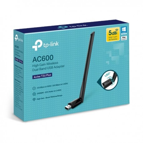 TP-Link Archer T2U Plus AC600 High Gain Wireless Dual Band USB Adapter