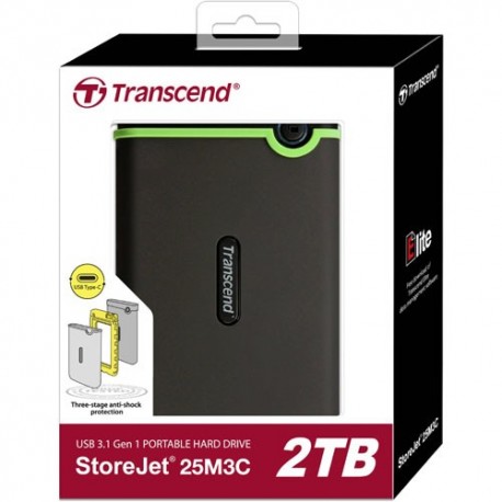 Transcend TS2TSJ25M3C 2TB Storejet 25M3 Hardisk External USB 3.0 Iron Gray