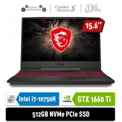 MSI Notebook GL65 10SDR 9S7-16U722-217 i7-10750H 8GB 512GB GTX1660Ti 6GB 15.6" FHD Win10Home