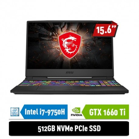 MSI Notebook GL65 9SDK 9S7-16U512-232 i7-9750H 8GB 512GB GTX1660Ti 6GB 15.6" FHD Win10Home