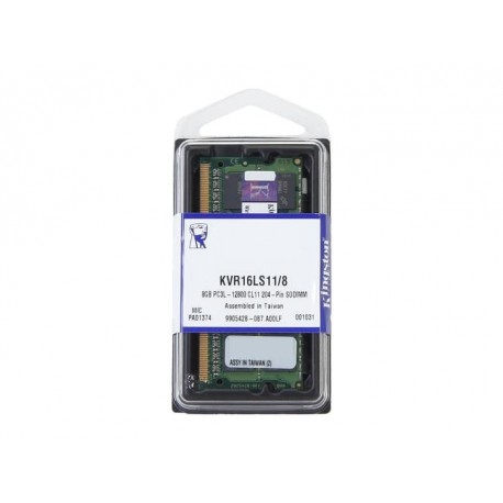 Kingston 8GB 1600MHz DDR3L PC3-12800 1.35V Non-ECC CL11 SODIMM (KVR16LS11/8)