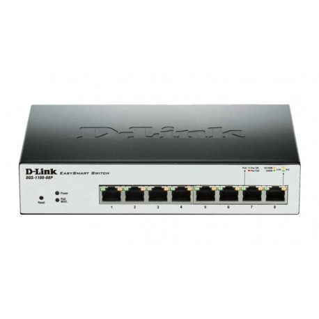 D-Link DGS-1100-08P 8-Port Layer 2 Lite Smart Managed Gigabit PoE Switch