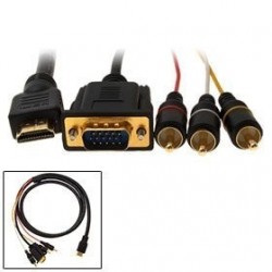  5 FT HDMI to VGA 3 RCA Converter Adapter Cable