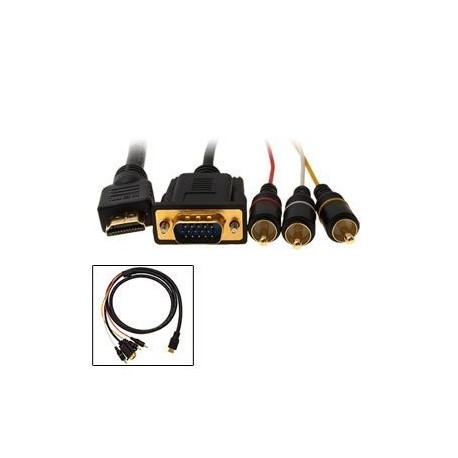  5 FT HDMI to VGA 3 RCA Converter Adapter Cable