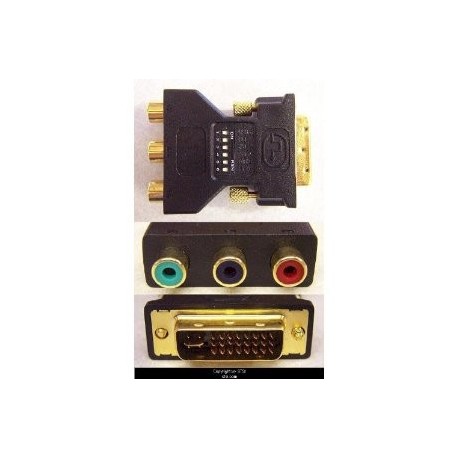 DVI-I Male to 3 RCA Component Adapter