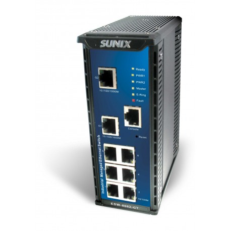 Sunix ESW-8062-GT Industrial 6 ports 10-100Base-T(X) + 2 ports 10-100-1000Base-T(X) Ethernet Switch