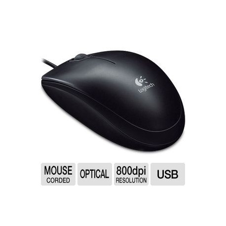 Logitech B100 Optical Mouse USB-Black