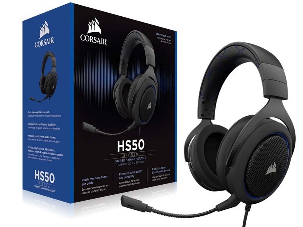 Harga Jual Corsair CA-9011172-EU HS50 Stereo Gaming Headset-Blue (EU)