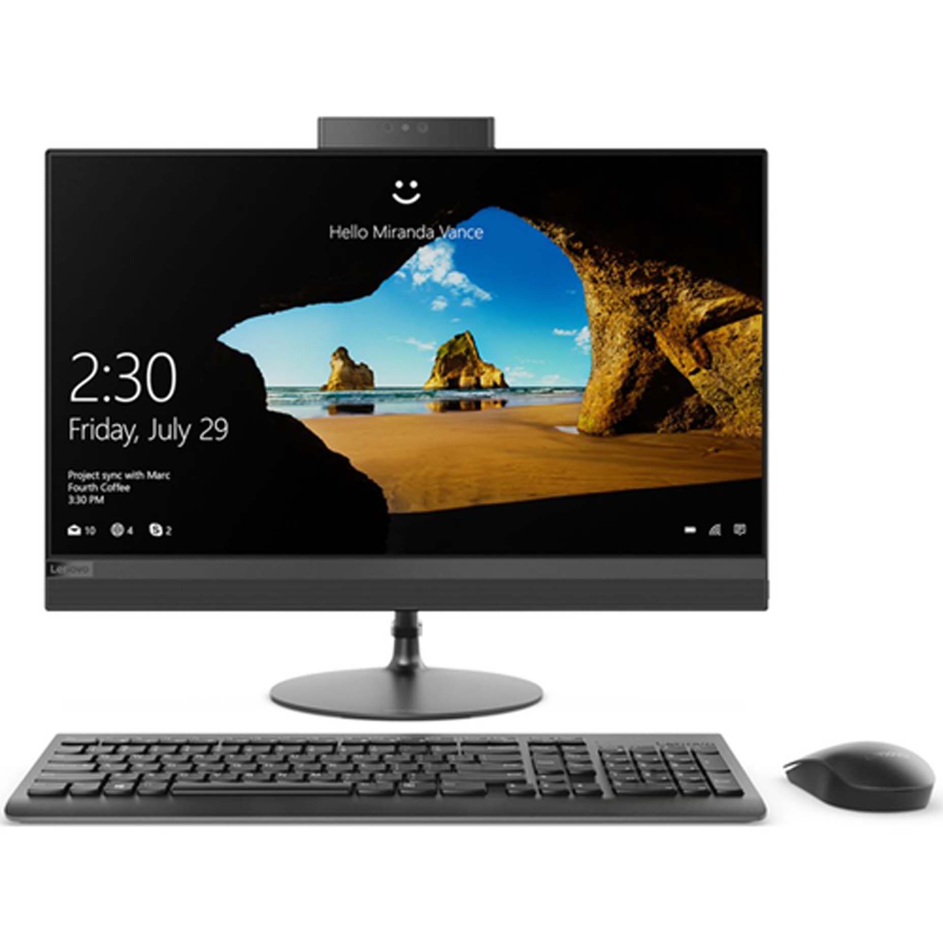 Harga Lenovo IdeaCentre 520-24ICB 0YID All in One i7-8700T 8GB 2TB ATI Radeon 530 2GB Win10 23.8 Inch Black